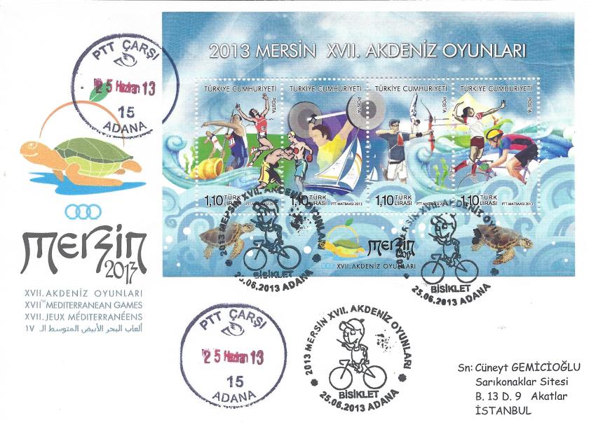 Akdeniz Oyunları Bisiklet damgası Adana